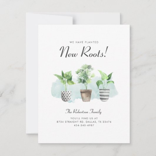 水の色のサボテン植え新しい根を移動 案内状 (正面)