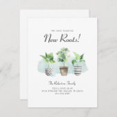 水の色のサボテン植え新しい根を移動 案内状 (正面/裏面)