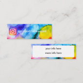 水の色のシンプルソーシャルメディア スキニー名刺 (正面/裏面)