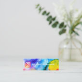 水の色のシンプルソーシャルメディア スキニー名刺 (スタンド正面)