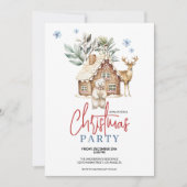 水の色のジンジャーブレッドハウスとポーラーベアとR 招待状 (正面)