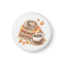 水の色のスカーフとコーヒーマグ