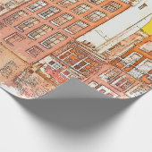 水の色のスケッチまたは伝統的イラストレーション ラッピングペーパー (角)