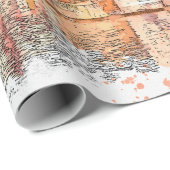 水の色のスケッチまたは伝統的イラストレーション ラッピングペーパー (ロールコーナー)