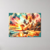 水の色のスケッチバリインドネシアトロピカル | キャンバスプリント (正面)