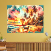 水の色のスケッチバリインドネシアトロピカル | キャンバスプリント (インサイチュ (リビング))