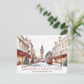 水の色のスケッチビッグベンロンドン旅行クリスマス シーズンポストカード (スタンド正面)