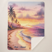 水の色のスケッチマウイハワイカラフル | シェルパブランケット (正面)