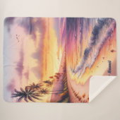 水の色のスケッチマウイハワイカラフル | シェルパブランケット (正面(横))