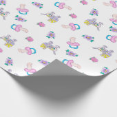 水の色のスケッチ赤ちゃんシャワーおもちゃの乳首カートー ラッピングペーパー (角)