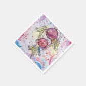 水の色のスケッチDreamcatcher "Chase your Dreams" スタンダードカクテルナプキン (角)