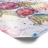 水の色のスケッチDreamcatcher "Chase your Dreams" フォトプリント (角)