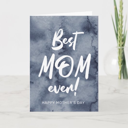 水の色のスプラッシュお最高の母さんの日に常に カード (正面)
