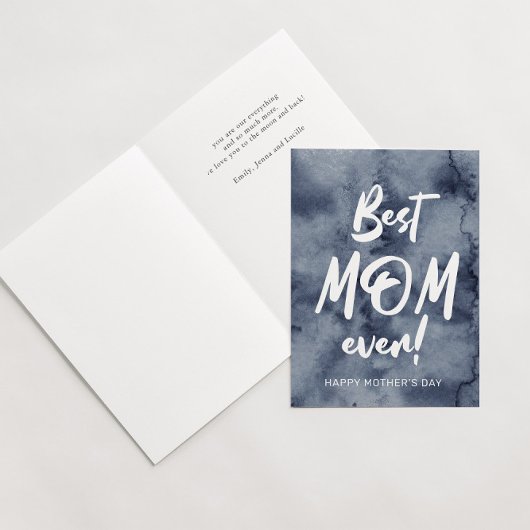 水の色のスプラッシュお最高の母さんの日に常に カード