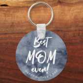 水の色のスプラッシュお最高の母さんの日に常に キーホルダー (正面)