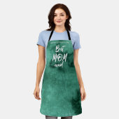 水の色のスプラッシュお最高の母さん永遠の母の日 エプロン (着用した状態)