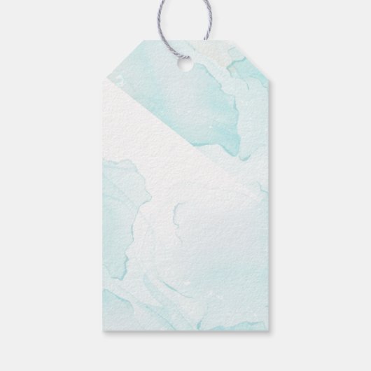 水の色のスプラッシュ最初の聖感謝してい聖交与 ギフトタグ (裏面)