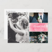 水の色のスプラッシュ結婚の感謝の写真コラージュ 案内ポストカード (正面/裏面)