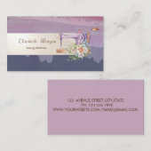 水の色のスプラッ絵を描シュ,ストライプ裁縫マシン 名刺 (正面/裏面)