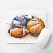 水の色のスポーツボール マウスパッド (マウス)