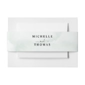 水の色のセージ結婚グリーン 招待状ベリーバンド (正面例)