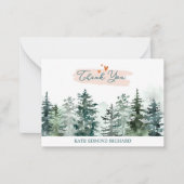 水の色のセージ緑の森の松の赤ちゃんシャワー ノートカード (正面)