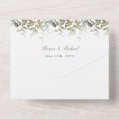 水の色のセージ離れrsvp添付結婚s オールインワン招待状 (裏面)