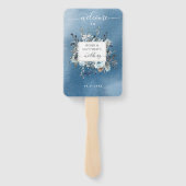 水の色のタイムラエレガントインとウェルカムダスティブルー ハンドファン (裏面)