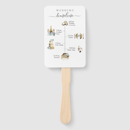 水の色のタイムラエレガントインとウェルカムダスティブルー ハンドファン (正面)