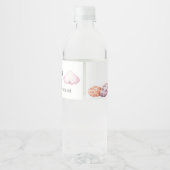 水の色のターコイズ眠るドラゴンベビーシャワー ペットボトルラベル (裏面)