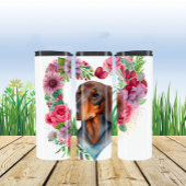 水の色のダシュントカラフルハートに囲まれ タンブラー