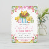 水の色のチックスとケーキ春イースターブランチ 招待状 (スタンド正面)