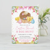 水の色のチックスとケーキ春イースターブランチ 招待状 (スタンド正面)