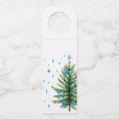 水の色のツリー企業のクリスマスホリデー ボトルネックタグ (裏面)