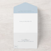 水の色のテクスチャMoodyバラ金ゴールドネイビー結婚ズ オールインワン招待状 (外側)