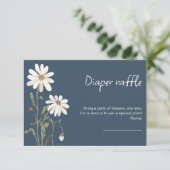 水の色のデイジー野生の花の赤ちゃんシャワーカード エンクロージャーカード (スタンド正面)