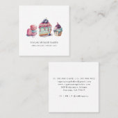 水の色のデザートのパティシシェフベイカー スクエア名刺 (正面/裏面)