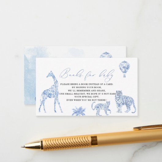 水の色のトイエレガントルサファリのベビーs エンクロージャーカード (正面/裏面インサイチュ)