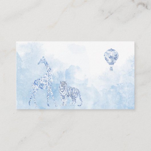 水の色のトイエレガントルサファリのベビーs エンクロージャーカード (裏面)