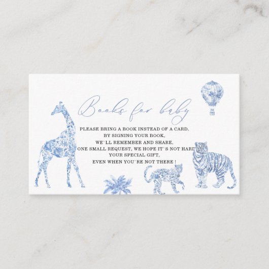 水の色のトイエレガントルサファリのベビーs エンクロージャーカード (正面)