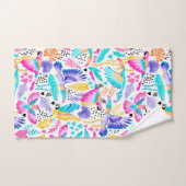 水の色のトゥーカン、マカクとハミングバードジャングル バスタオルセット (ハンドタオル)