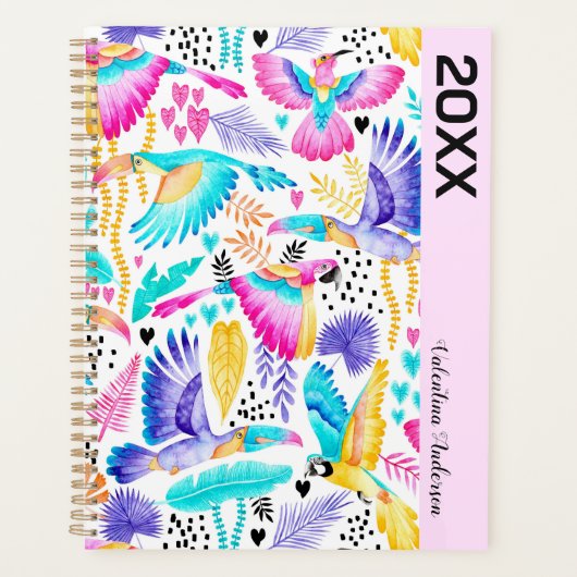 水の色のトゥーカン,マックス+ハミングバード熱帯産 プランナー手帳 (正面)