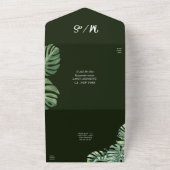 水の色のトロピカルモ結婚ンステラの全てが一つ オールインワン招待状 (外側)