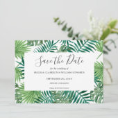 水の色のトロピカル葉な結婚式の日付を保存 セーブザデート (スタンド正面)