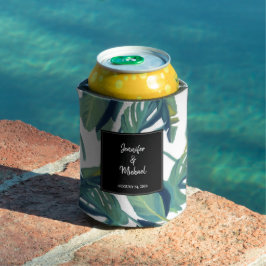 水の色のトロピカル離れなの新郎新婦結婚のs 缶クーラー