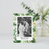 水の色のトロピカル離れ写真の結婚ありがとう ポストカード (スタンド正面)