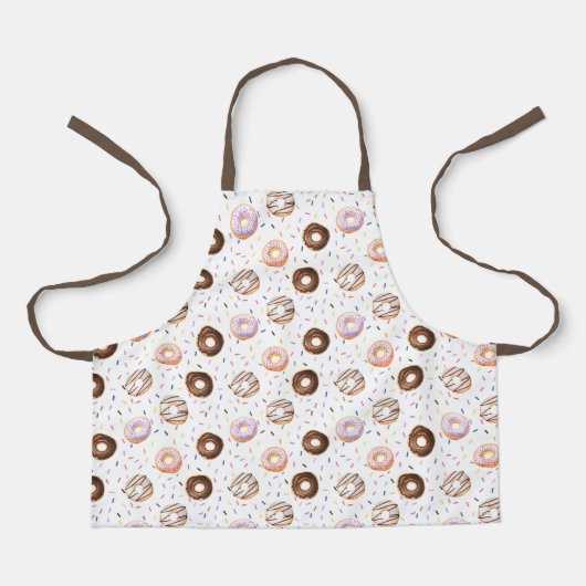 水の色のドーナツのパターン エプロン (正面)