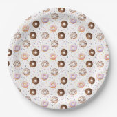 水の色のドーナツのパターン ペーパープレート (正面)