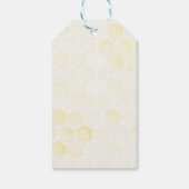 水の色のハネコームのまわりにベビーシャワー ギフトタグ (裏面)