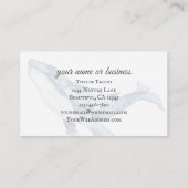 水の色のハンプバックホエールオンホワイトBkgビーチ 名刺 (裏面)